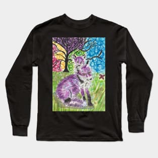 Purple fox art Long Sleeve T-Shirt